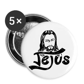 jesus - Buttons large 2.2'' (5-pack) - white
