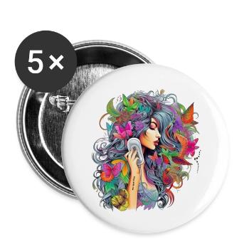 Singing expression - Buttons large 2.2'' (5-pack) - white