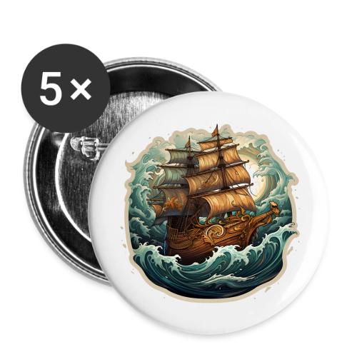 The journey of the Vikings on a stormy ocean - Buttons large 2.2'' (5-pack)