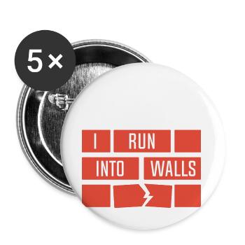 I Run Into Walls - Buttons large 2.2'' (5-pack) - white