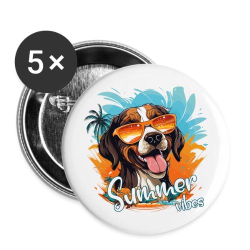 Funny Dog: Summer Vibes - Buttons large 2.2'' (5-pack)