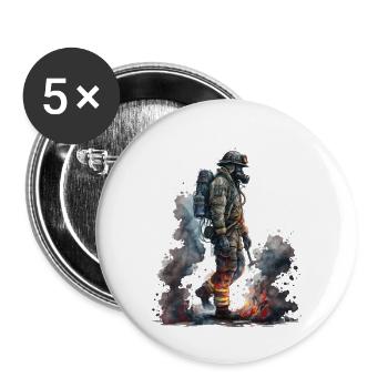 firefighter - Buttons large 2.2'' (5-pack) - white
