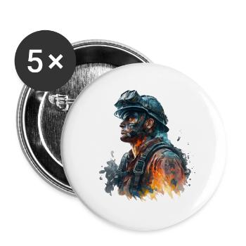 firefighter - Buttons large 2.2'' (5-pack) - white