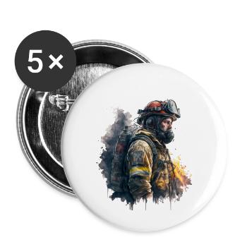 firefighter - Buttons large 2.2'' (5-pack) - white
