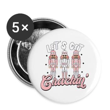 pink nutcrackers retro christmas merry xmas groovy - Buttons large 2.2'' (5-pack) - white