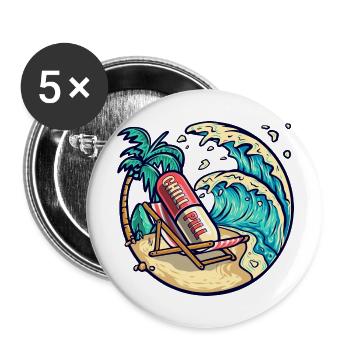 Chill Pill Summer Vacation - Buttons large 2.2'' (5-pack) - white