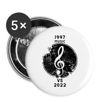1997 music VS 2022 music - Buttons large 2.2'' (5-pack) - white