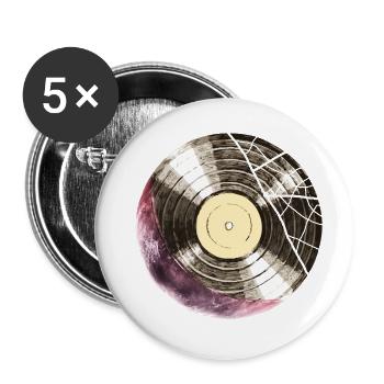 Broken Vinyl Love - Buttons large 2.2'' (5-pack) - white