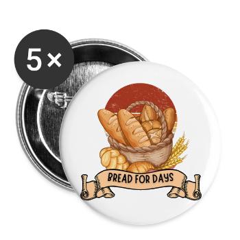 Bread for days - Buttons large 2.2'' (5-pack) - white