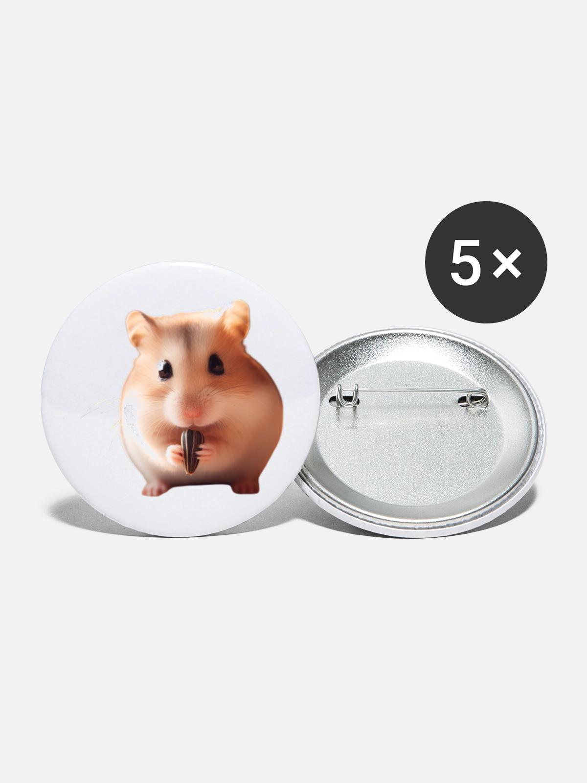 Seeds & Hamsters - Buttons large 2.2'' (5-pack) - white