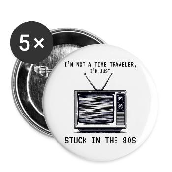 Vintage TV Screen: Nostalgic Connection to 80s - Buttons large 2.2'' (5-pack) - white