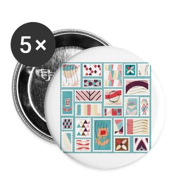 Snail Mail Blue - Buttons large 2.2'' (5-pack) - white