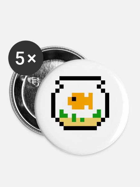 Fish - Buttons large 2.2'' (5-pack) - white