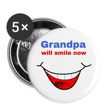 Grandpa's Big, Funny Smile - Grandad - Buttons large 2.2'' (5-pack) - white
