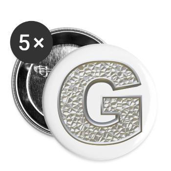 G, letter, letter G, initial, initial G, monogram, - Buttons large 2.2'' (5-pack) - white