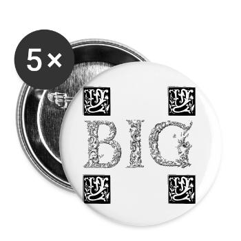 decoration letter design - Buttons large 2.2'' (5-pack) - white