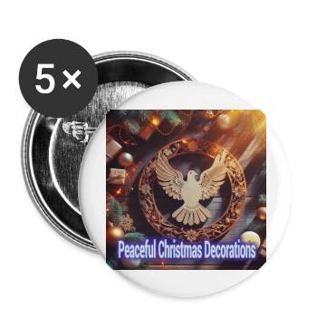 Peaceful Christmas Decorations. - Buttons large 2.2'' (5-pack) - white
