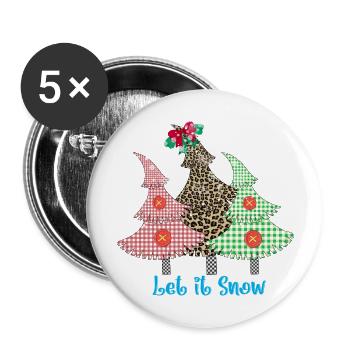 Leopard Christmas Tree - Buttons large 2.2'' (5-pack) - white