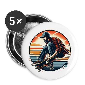 Skater - Buttons large 2.2'' (5-pack) - white