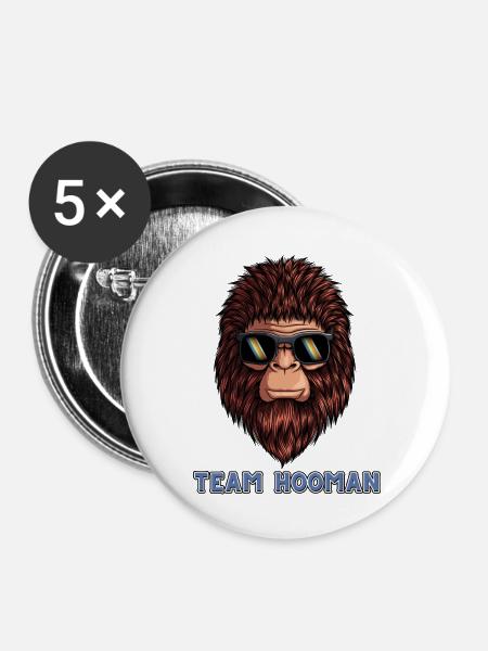 TEAM HOOMAN - Buttons large 2.2'' (5-pack) - white