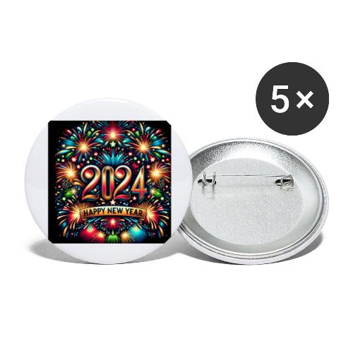 Happy new year 2024 - Buttons large 2.2'' (5-pack)