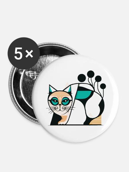 Geometric Elegance - Buttons large 2.2'' (5-pack) - white