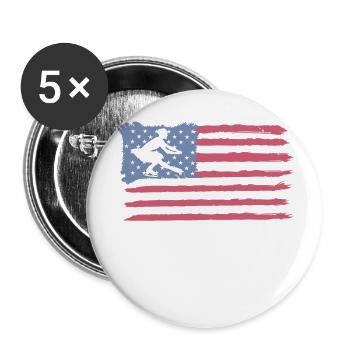 American Skater - Buttons large 2.2'' (5-pack) - white