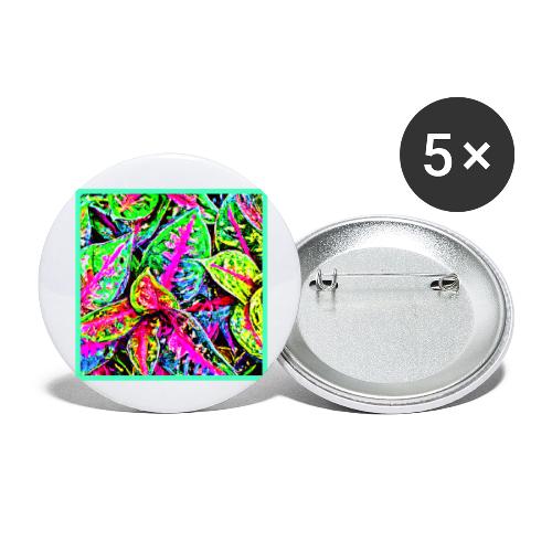 Vibrant Nature ChicLeaf Pattern - Buttons large 2.2'' (5-pack)