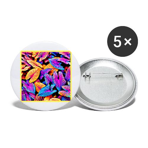 Captivating Neon Elegance Leaf Pattern - Buttons large 2.2'' (5-pack)