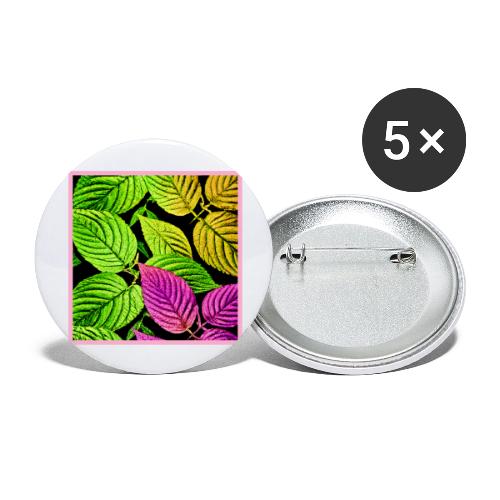 Stunning Neon Leaves Pattern - Buttons large 2.2'' (5-pack)