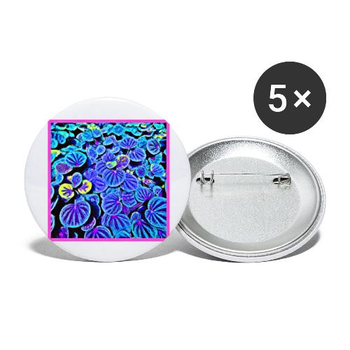 Stylish Neon Leaves Delight - Buttons large 2.2'' (5-pack)