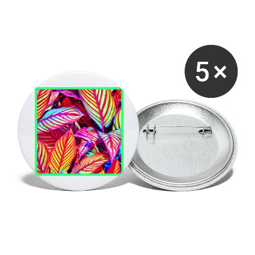 Vivid Leaf Pattern Pattern - Buttons large 2.2'' (5-pack)