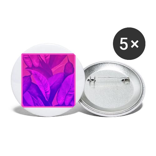 Enchanting Neon Leaves Pattern - Buttons large 2.2'' (5-pack)