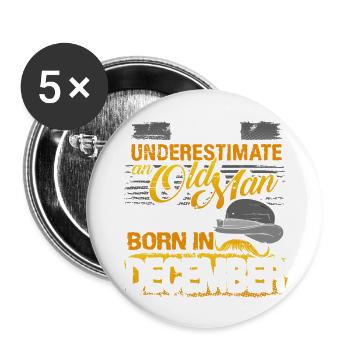 Born in december - Buttons large 2.2'' (5-pack) - white