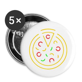 Yep One Slice Of Pizza - Buttons large 2.2'' (5-pack) - white