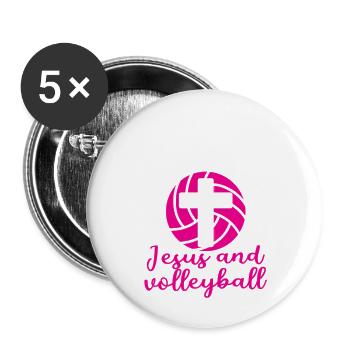 Jesus Volleyball - Buttons large 2.2'' (5-pack) - white