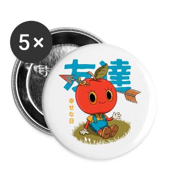 Apple boy - Buttons large 2.2'' (5-pack) - white