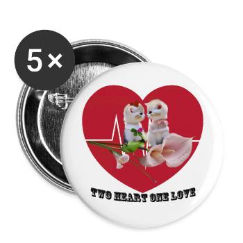 Valentine Day - Buttons large 2.2'' (5-pack) - white