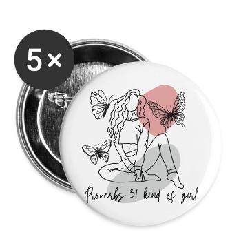 Proverbs 31 Kind of Girl Light - Buttons large 2.2'' (5-pack) - white