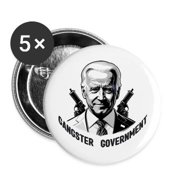 The Gangster Government - Buttons large 2.2'' (5-pack) - white