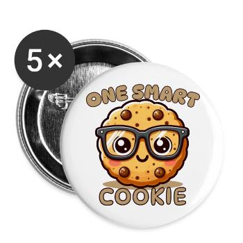one smart cookie - Buttons large 2.2'' (5-pack) - white