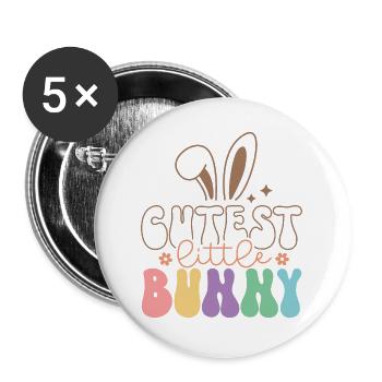 Cutest Little Bunny - Buttons large 2.2'' (5-pack) - white