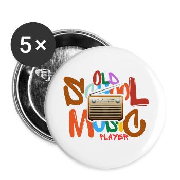 Old School Music Player - Buttons large 2.2'' (5-pack) - white