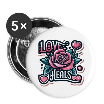 Love heals everything - Buttons large 2.2'' (5-pack) - white