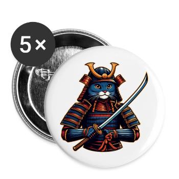 Royal Guard Cat in Blue Armor - Buttons large 2.2'' (5-pack) - white