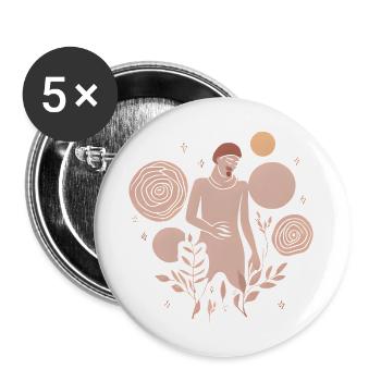Tribal Guardian of Earth Abstract Design - Buttons large 2.2'' (5-pack) - white