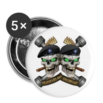skull Gearheads and Guardians t-shirt - Buttons large 2.2'' (5-pack) - white