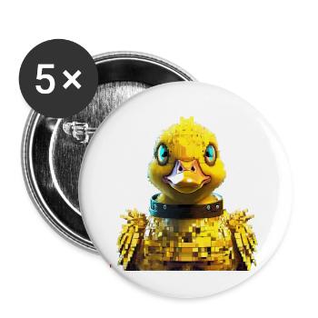 Futuristic pixel duck - Buttons large 2.2'' (5-pack) - white
