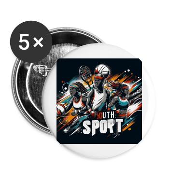 Tennis challenge - Buttons large 2.2'' (5-pack) - white