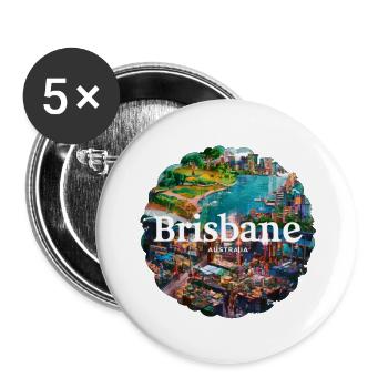 Brisbane australia - Buttons large 2.2'' (5-pack) - white